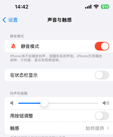 铁山苹果15Pro维修网点分享iPhone15Pro系列机型中隐藏静音图标 