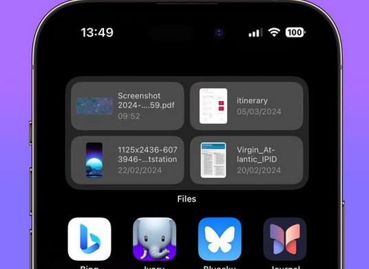 铁山苹果屏幕维修分享iPhone主屏幕快速访问最近的文件 